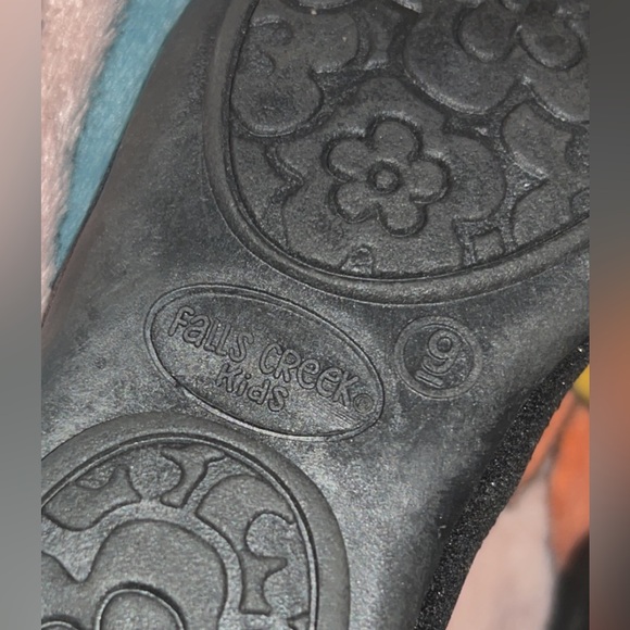 Falls Creek Toddlers Black Glitter Bow Shoes Size 9 - Picture 4 of 5